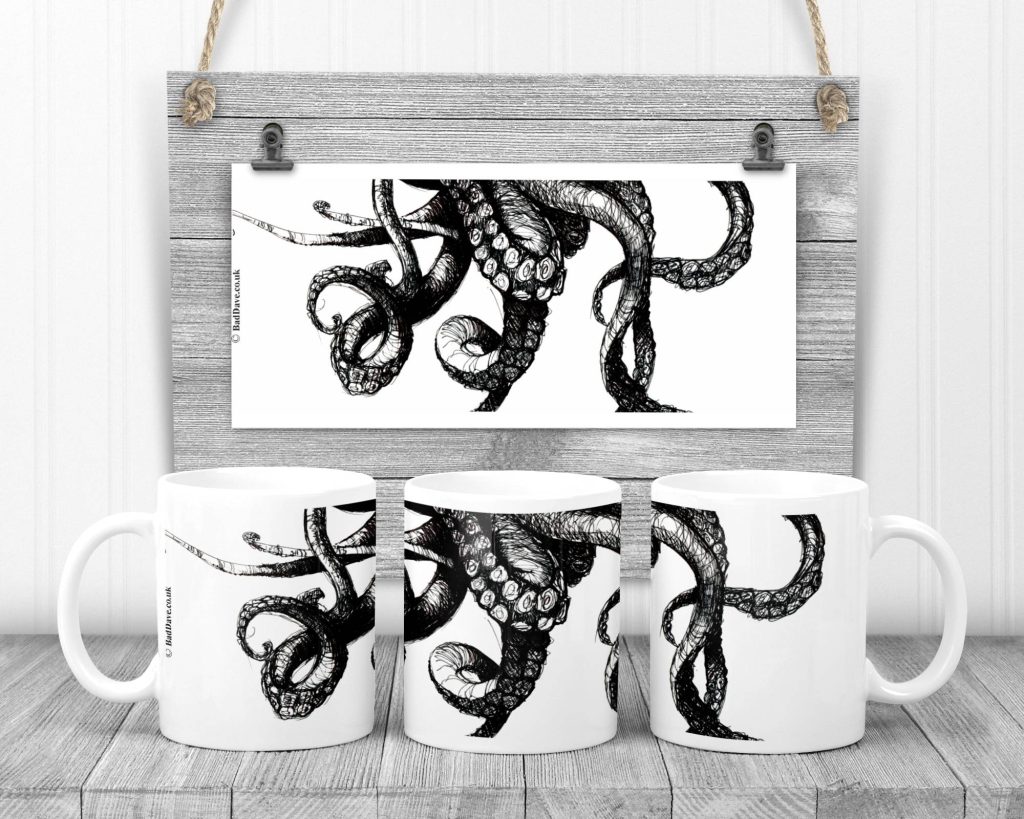 Hermit Octopus Mug, Tentacles